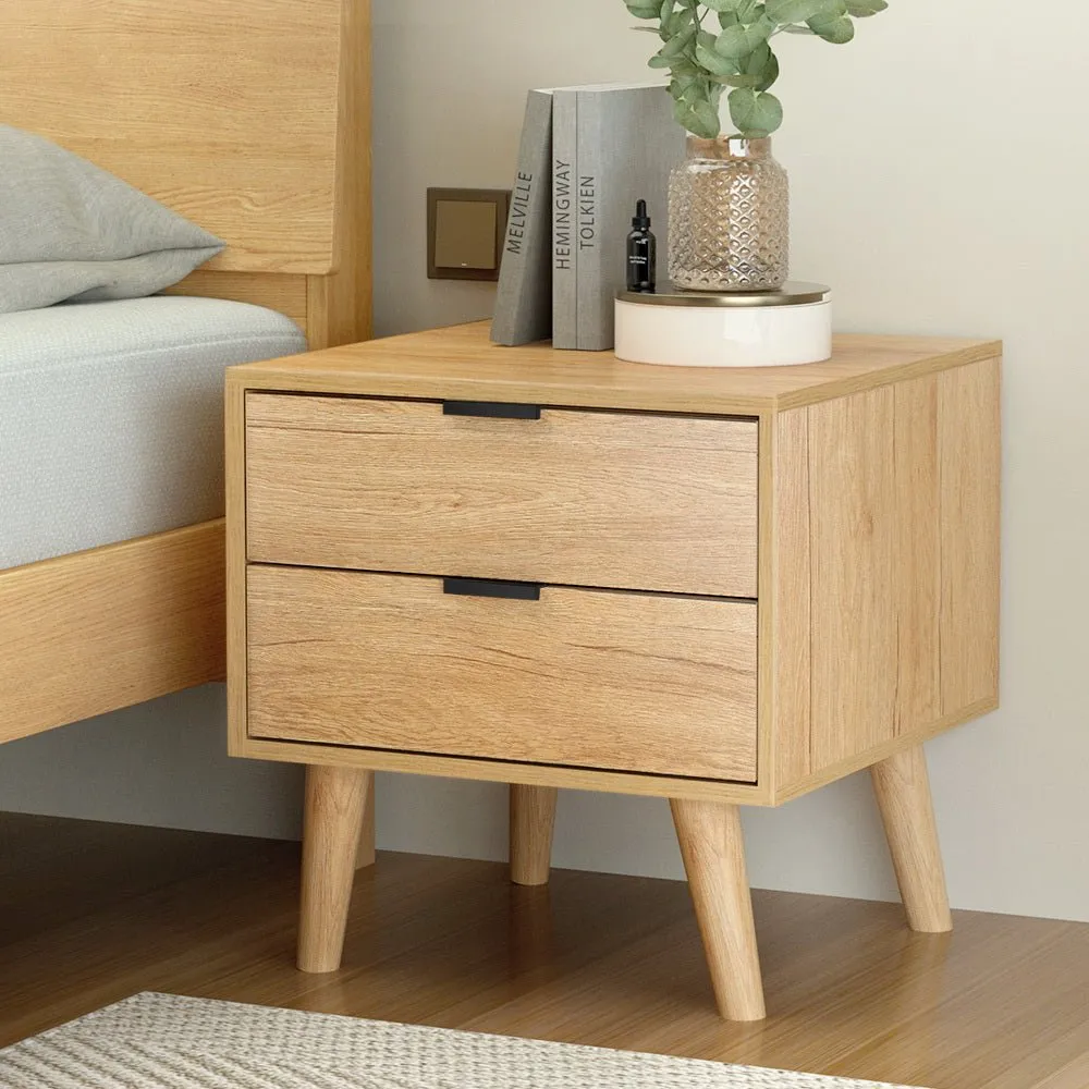 2 Drawer Bedside Table Pine