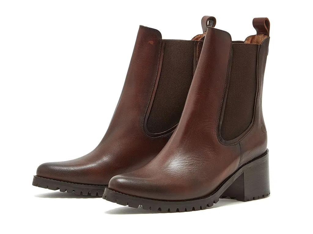 40% OFF CHATHAM Ladies Vyne Heeled Chelsea Boots - Dark Brown - Size: UK 7 (EU40)