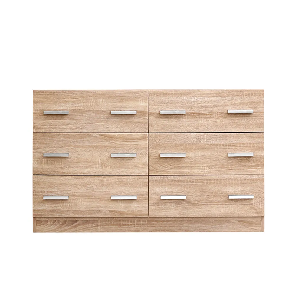 6 Drawer Lowboy Storage Dresser Oak