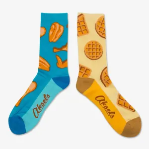 Aksels Chicken and Waffles Split Pair Socks One Size Fits Most