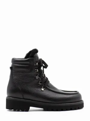 Alba shearling-lined boots in grained leather