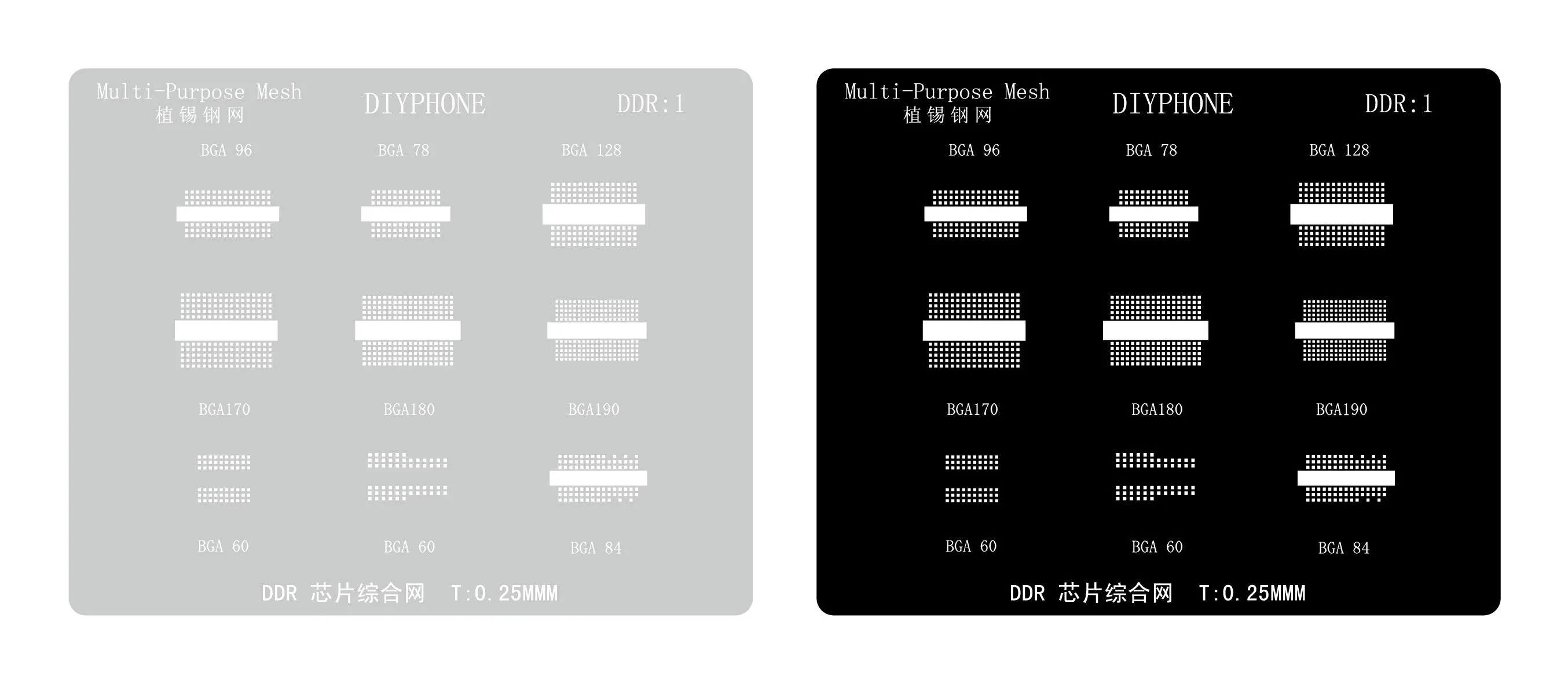 Amaoe BGA reballing Stencil Template for DDR memory chips