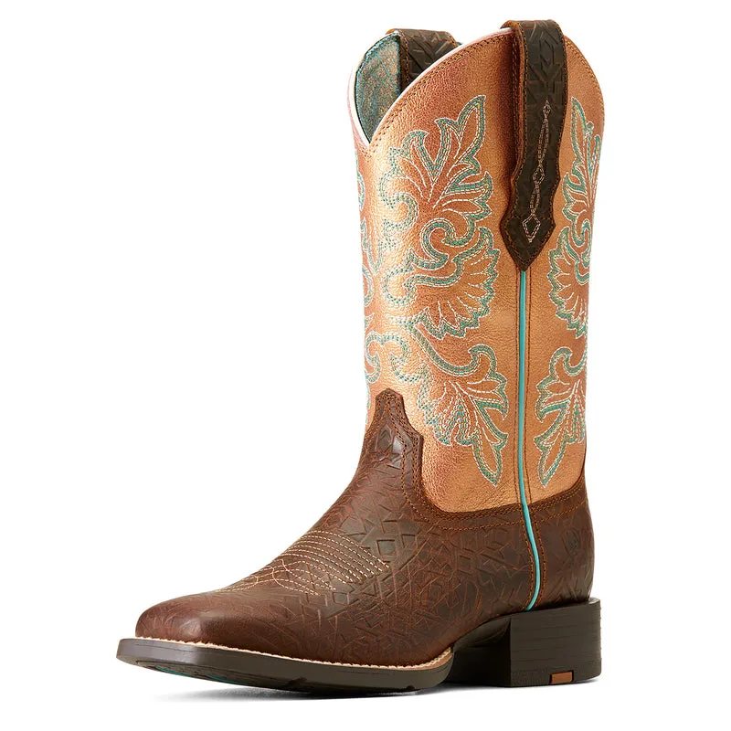 'Ariat' Women's 11" Women's Round Up Western Square Toe - Toasted Blanket / Copper Glow