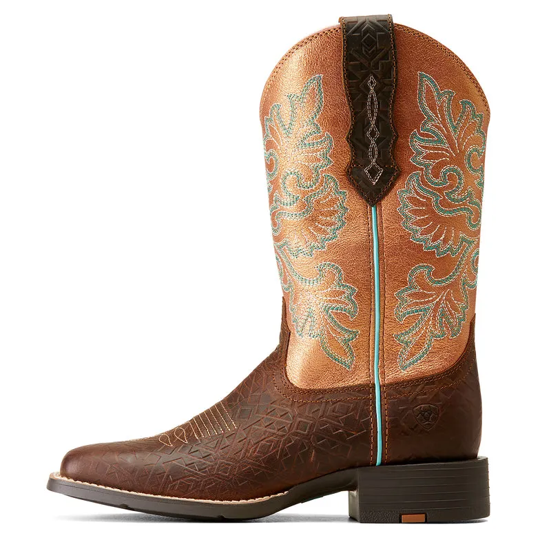 'Ariat' Women's 11" Women's Round Up Western Square Toe - Toasted Blanket / Copper Glow