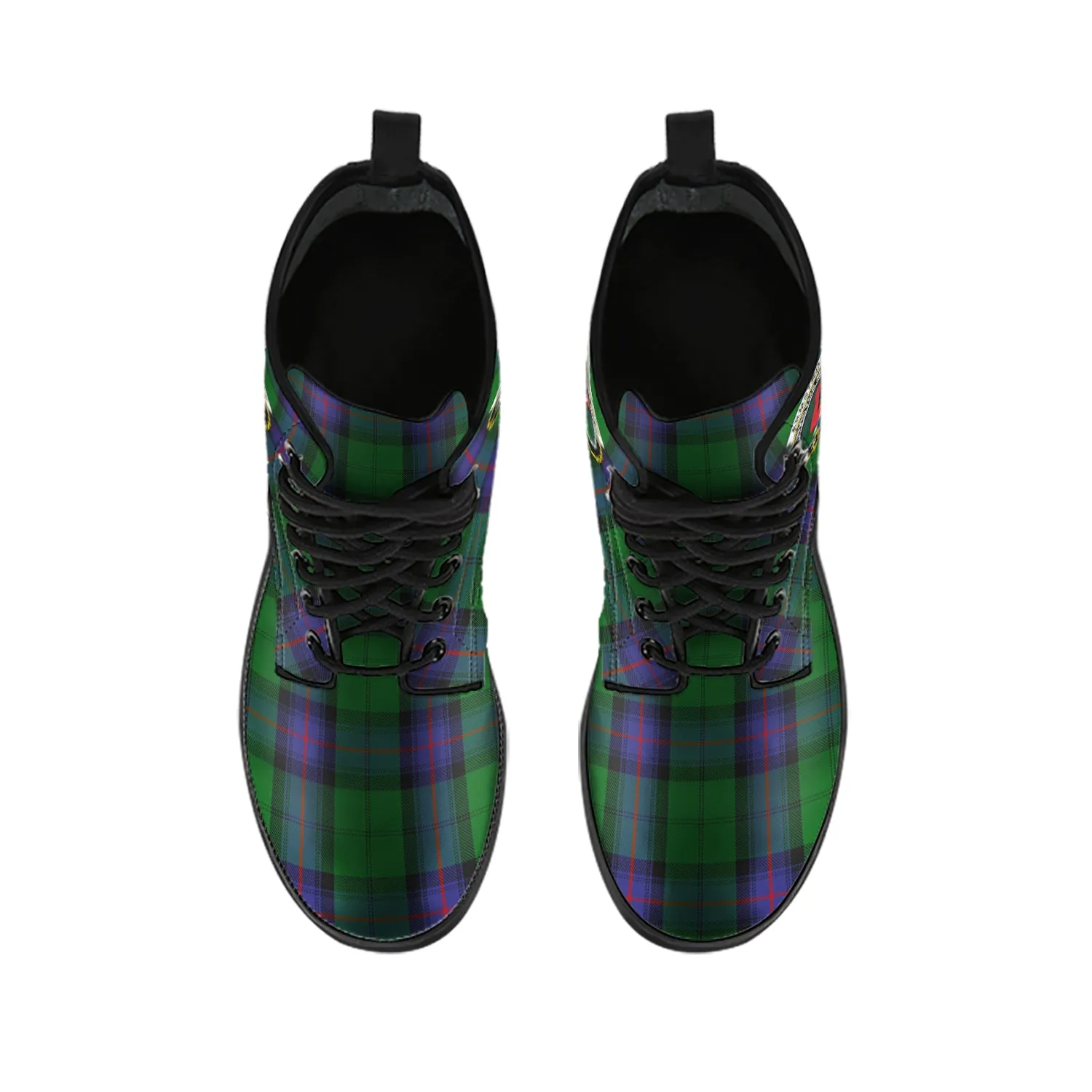 Armstrong Tartan Leather Boots with Family Crest