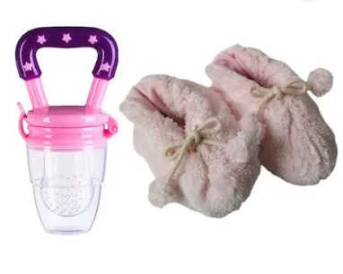 Baby Fruit/Veg Feeder Pacifier & Matching Baby Shoes