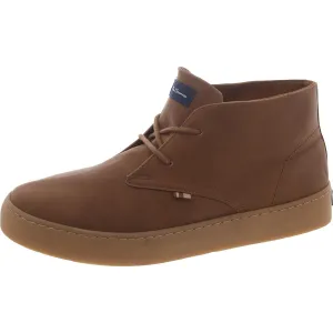 Ben Sherman Mens Faux Leather Lace-Up Chukka Boots