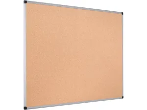 Bi-Office Cork Notice Board with Aluminium Frame, 90x120cm