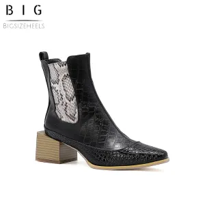 Bigsizeheels Vintage patchwork Chelsea boots - Black