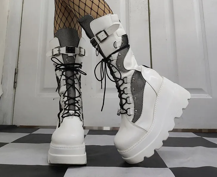 Black & White Cyber Boots