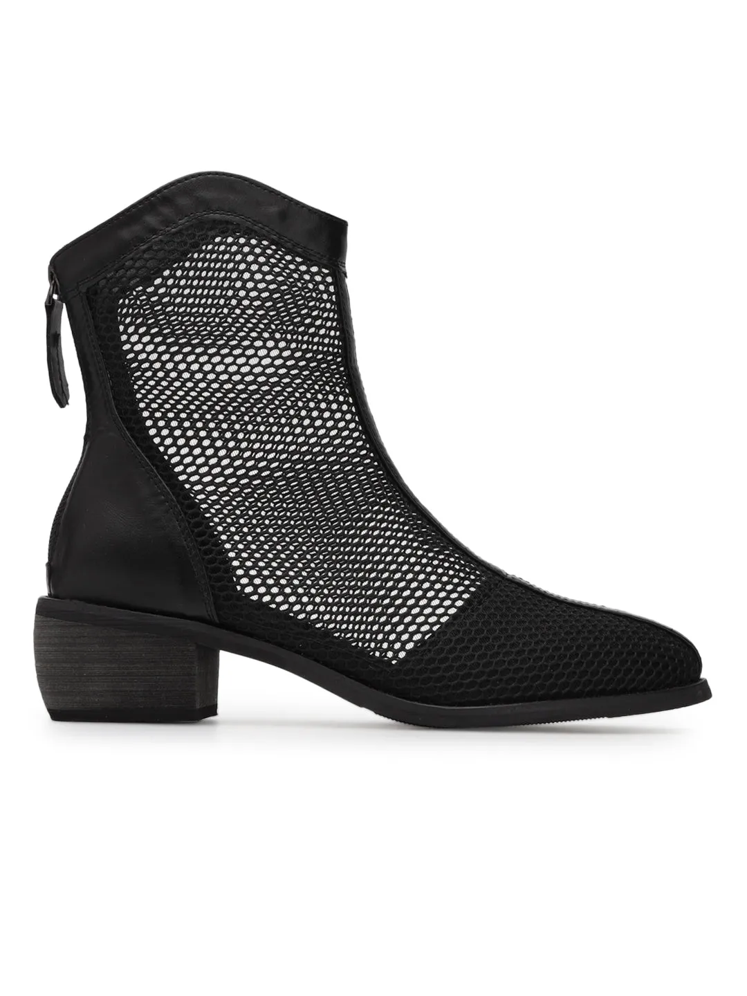 Black Mesh Summer Breathable Ankle Boots (TC-RS3701-BLK)