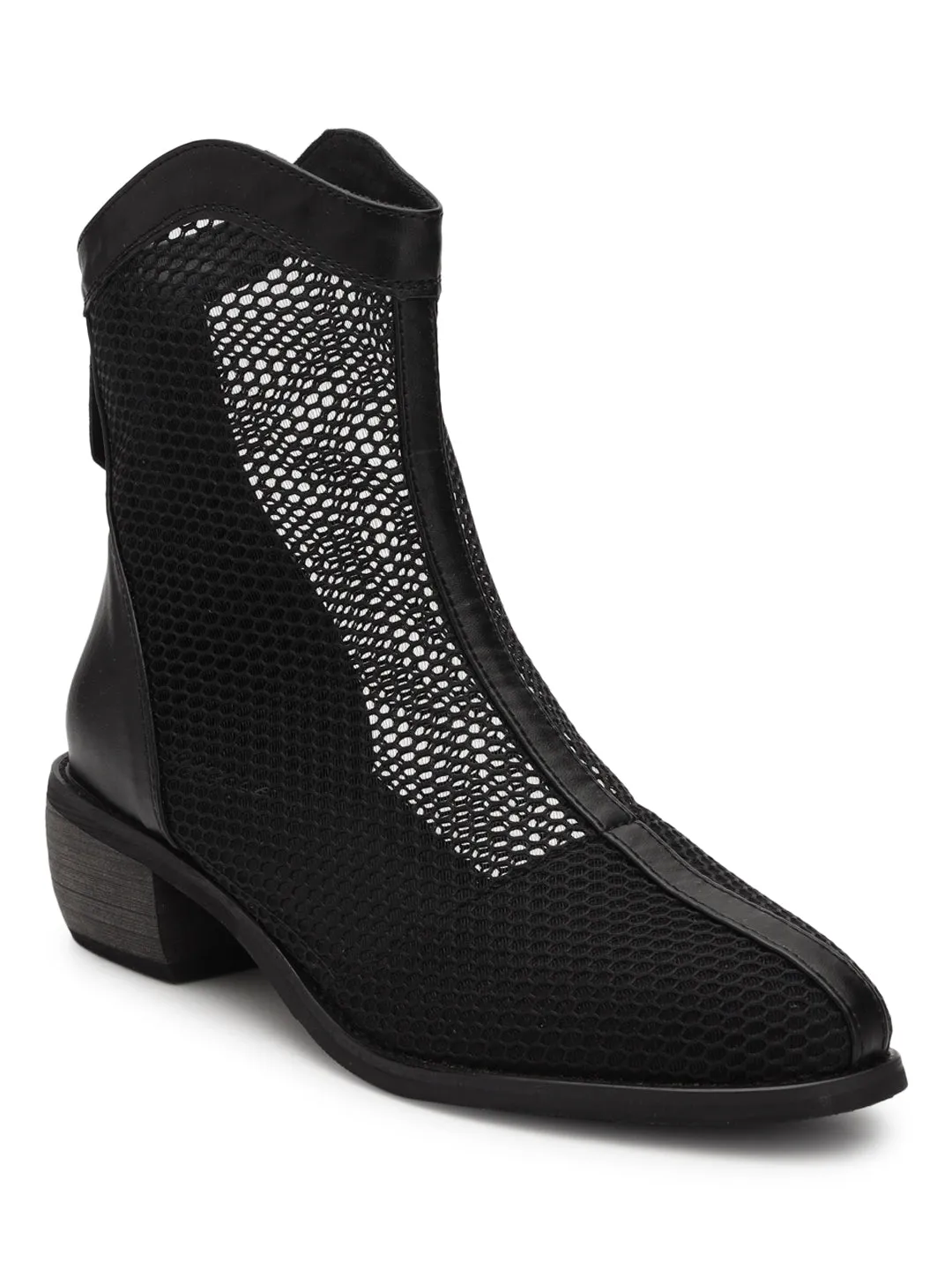 Black Mesh Summer Breathable Ankle Boots (TC-RS3701-BLK)