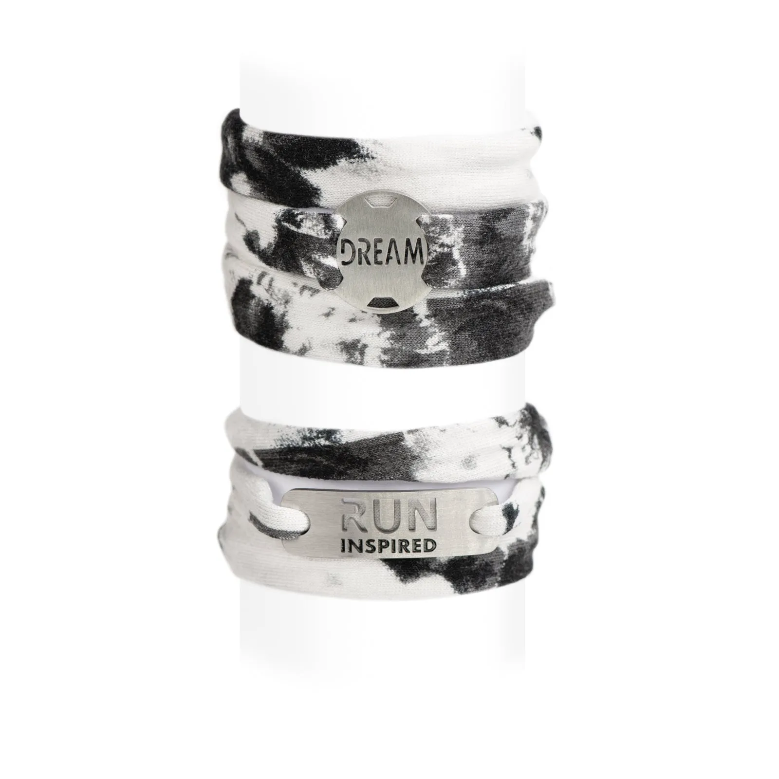 Black/White Tie Dye - Jersey Wrap Bracelet