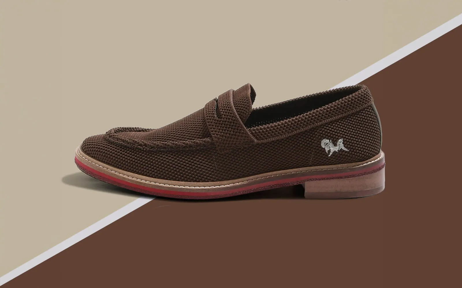 Block Heel Loafers : Brown