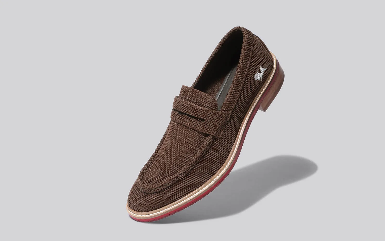 Block Heel Loafers : Brown