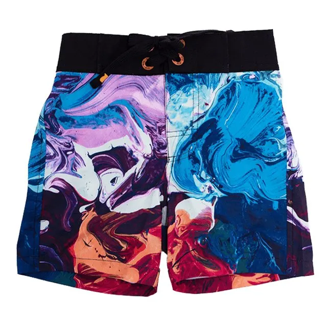 boys - abstract boardshort - multi