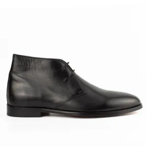 Breeze Black Men's Genuine Leather Chukka Boots