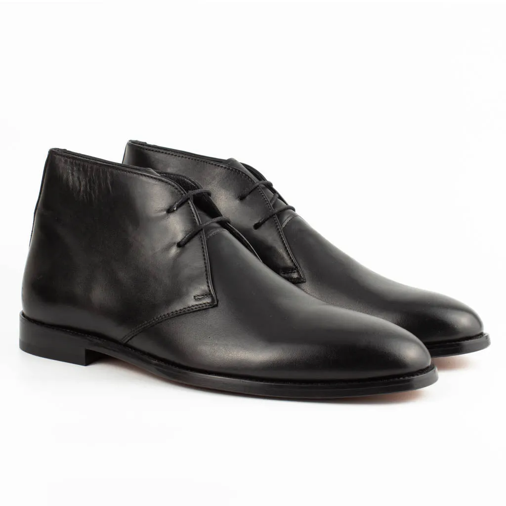 Breeze Black Men's Genuine Leather Chukka Boots