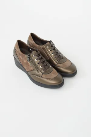 Bronze Leather Patrizia Wedge Sneaker