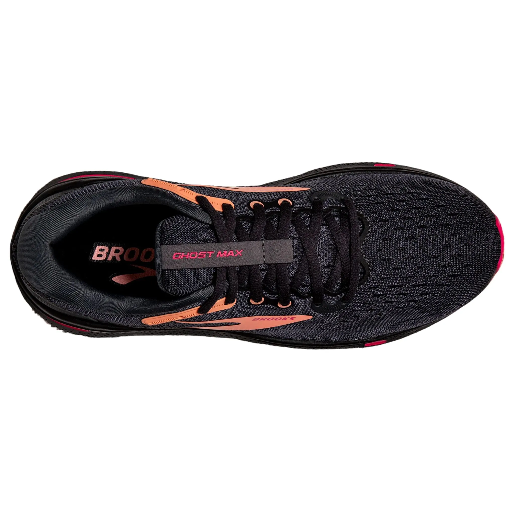 Brooks Women's 120395 049 Ghost Max Black Papaya Raspberry Cushion Neutral Running Shoes