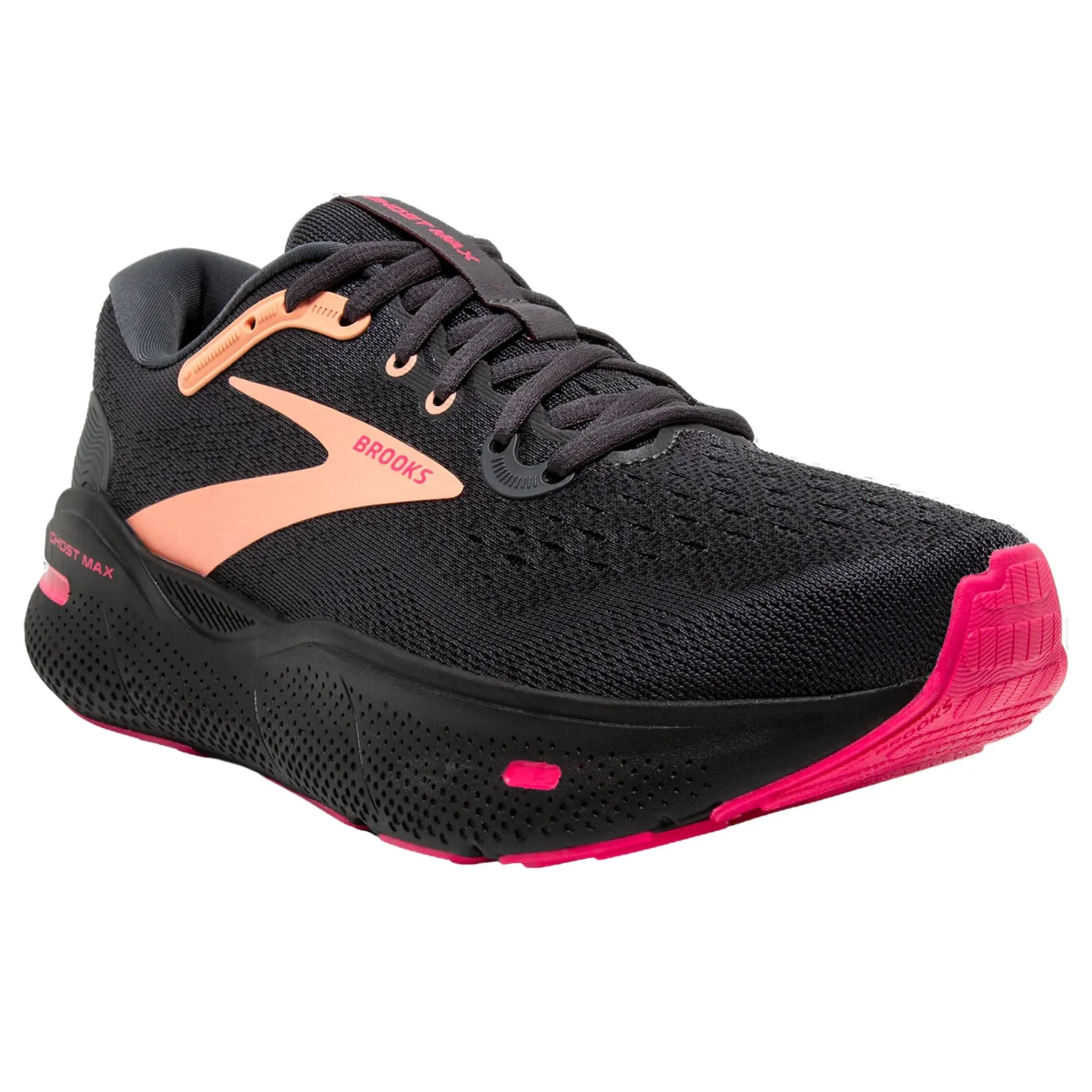 Brooks Women's 120395 049 Ghost Max Black Papaya Raspberry Cushion Neutral Running Shoes