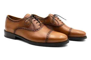 Cambridge Calf Leather Cap Toe - Whiskey