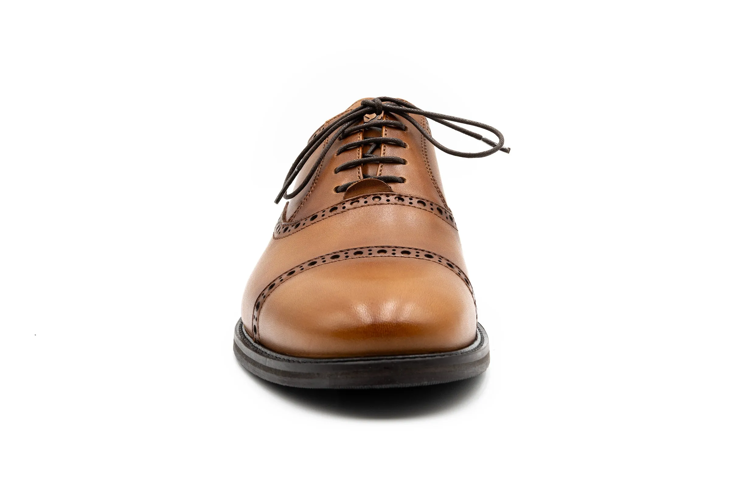 Cambridge Calf Leather Cap Toe - Whiskey