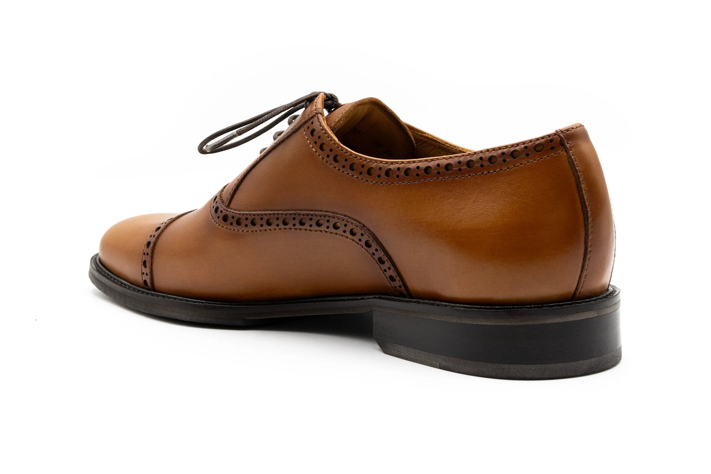 Cambridge Calf Leather Cap Toe - Whiskey