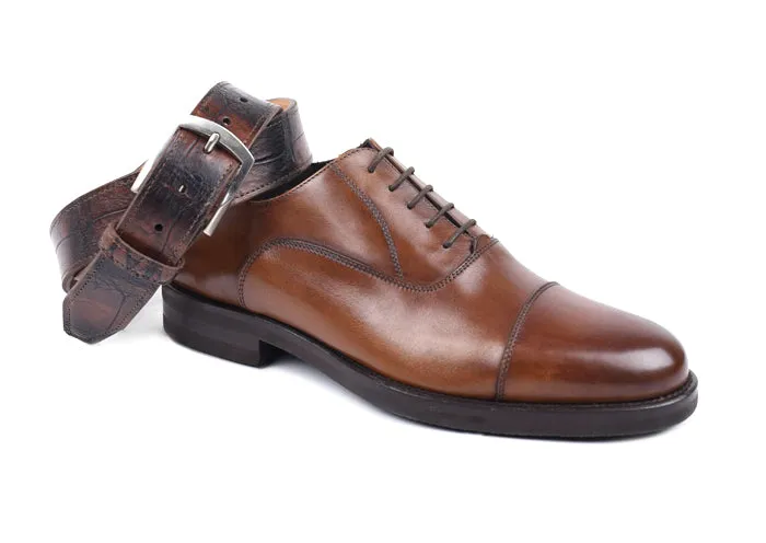 Campania Italian Calf Leather Cap Toe - Whiskey