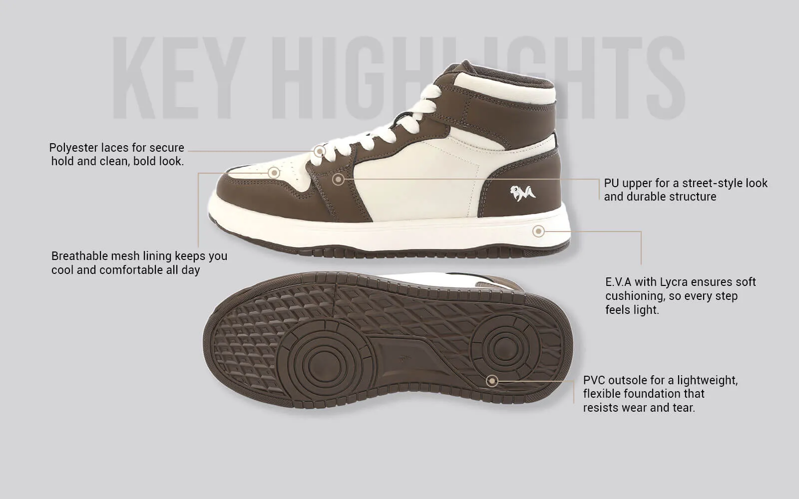 Character High Top : Ivory-Brown