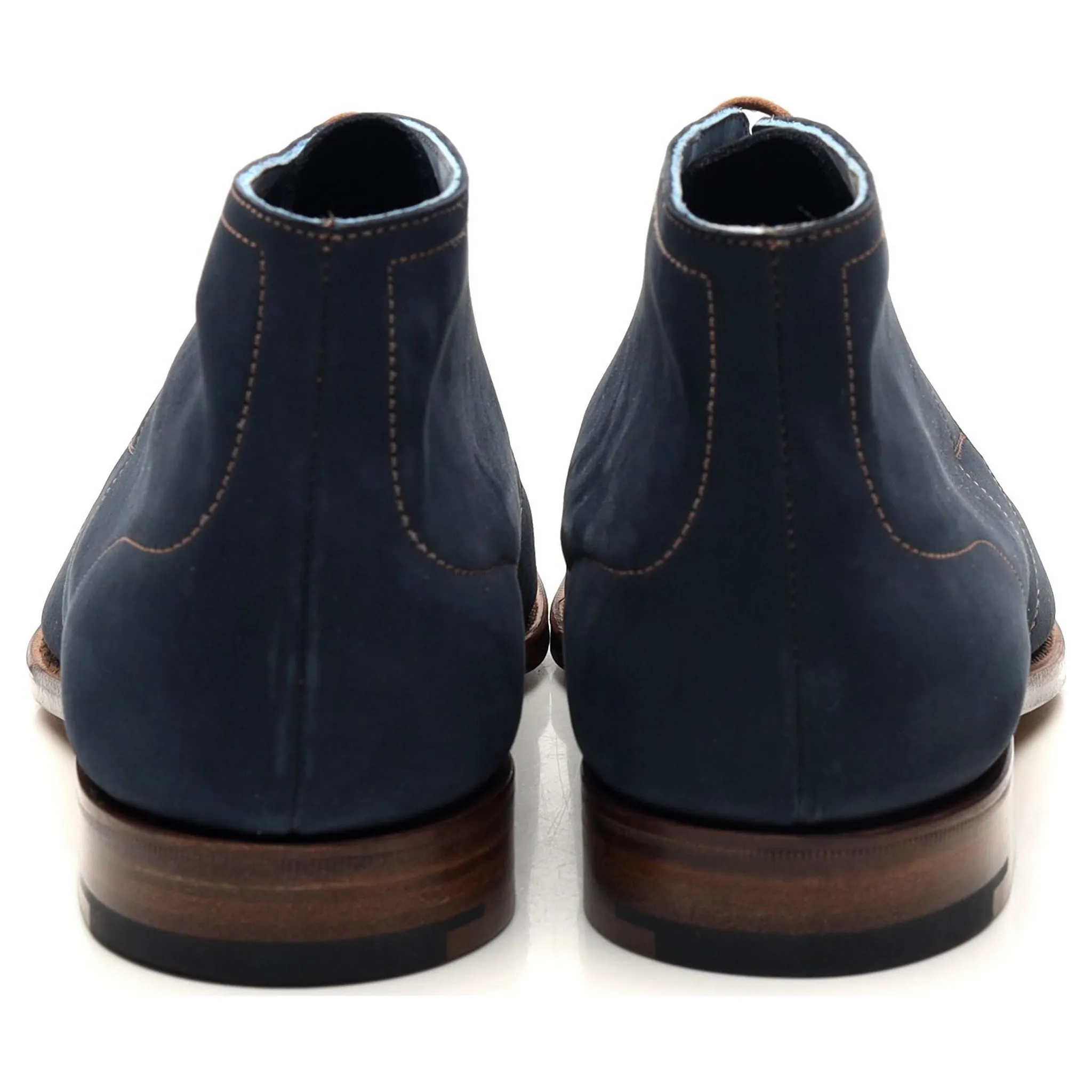 'Cherwell' Navy Blue Nubuck Leather Chukka Boots UK 6 E