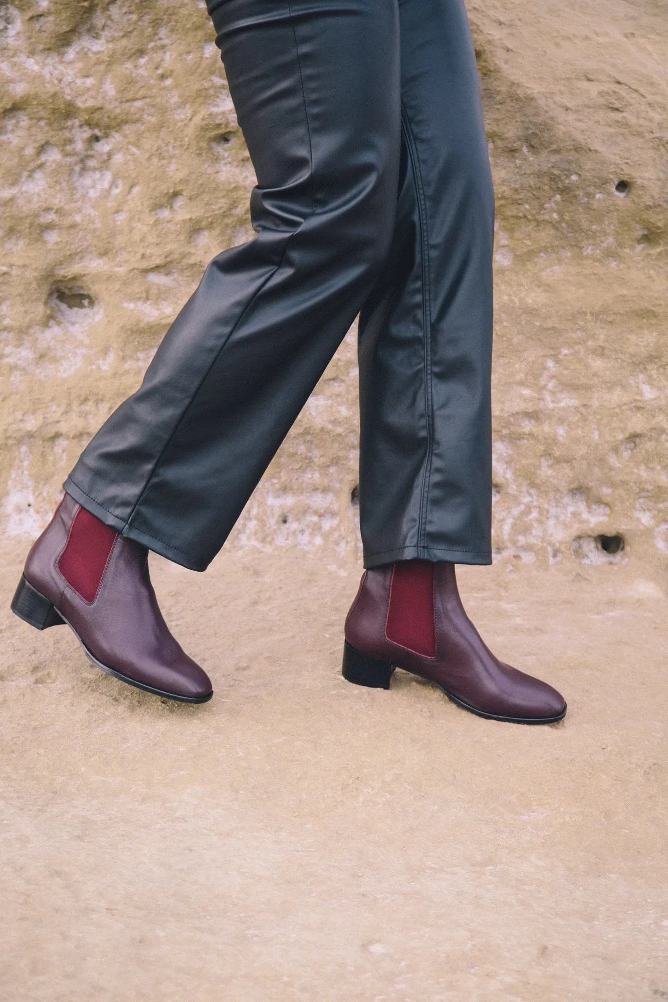 Classic Heel Boots Burgundy