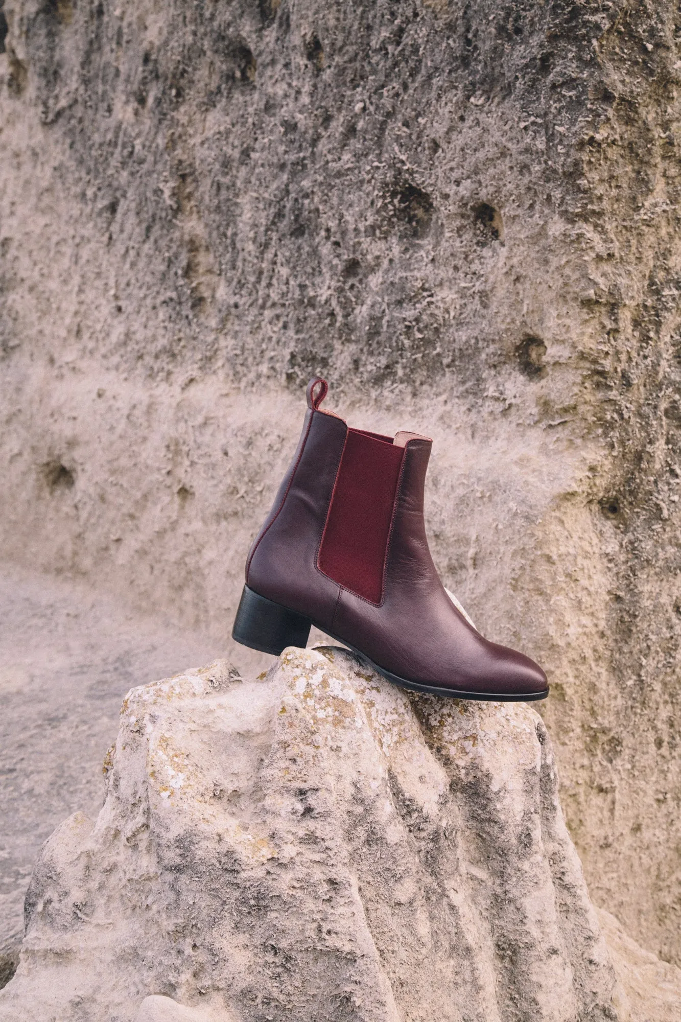 Classic Heel Boots Burgundy