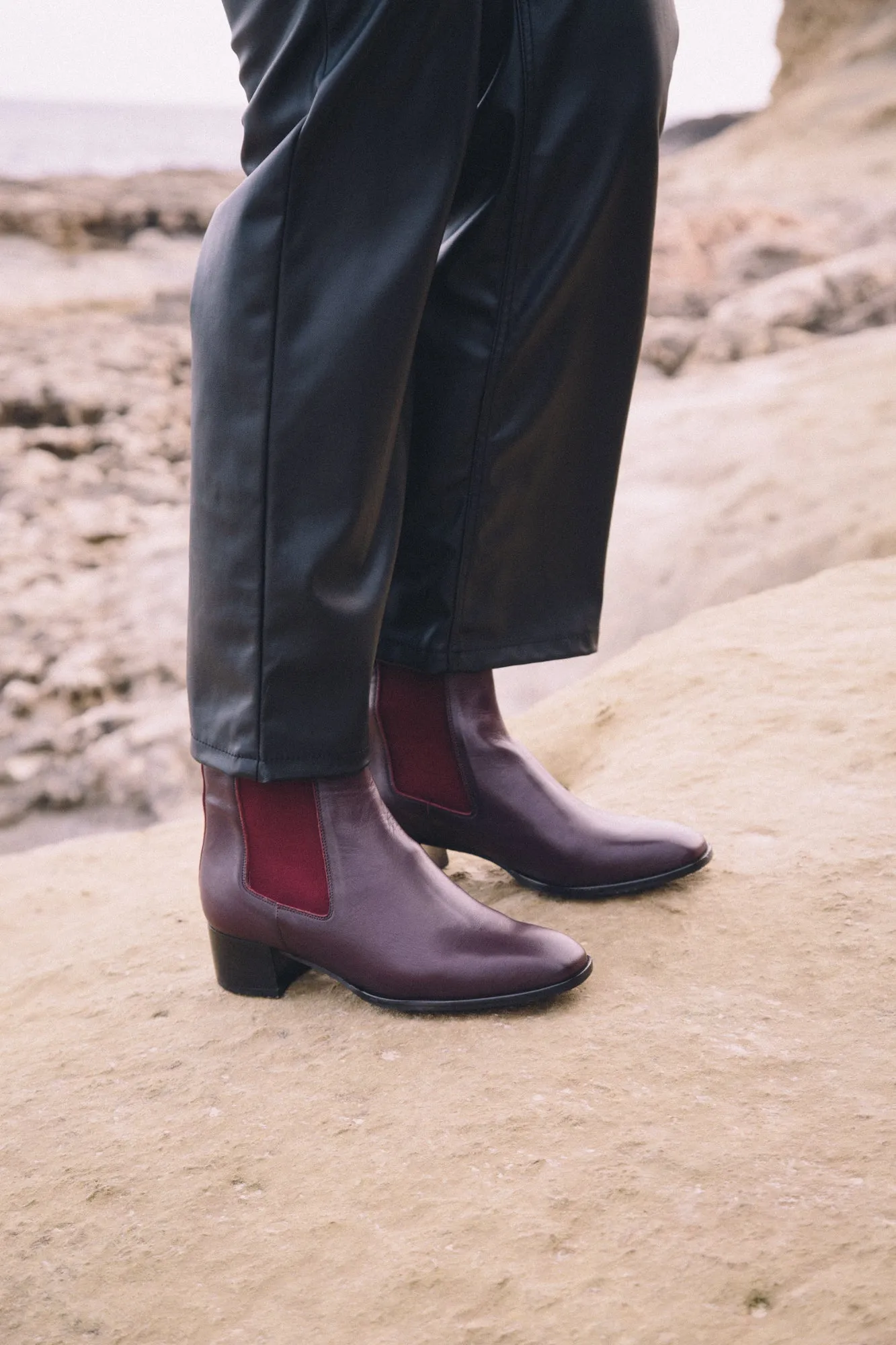 Classic Heel Boots Burgundy