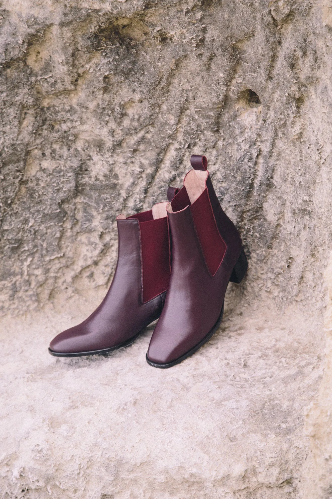 Classic Heel Boots Burgundy