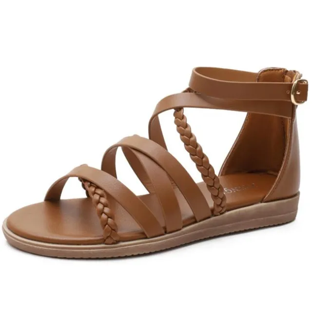 Claudi Women's Cross Strap Flat Sandal