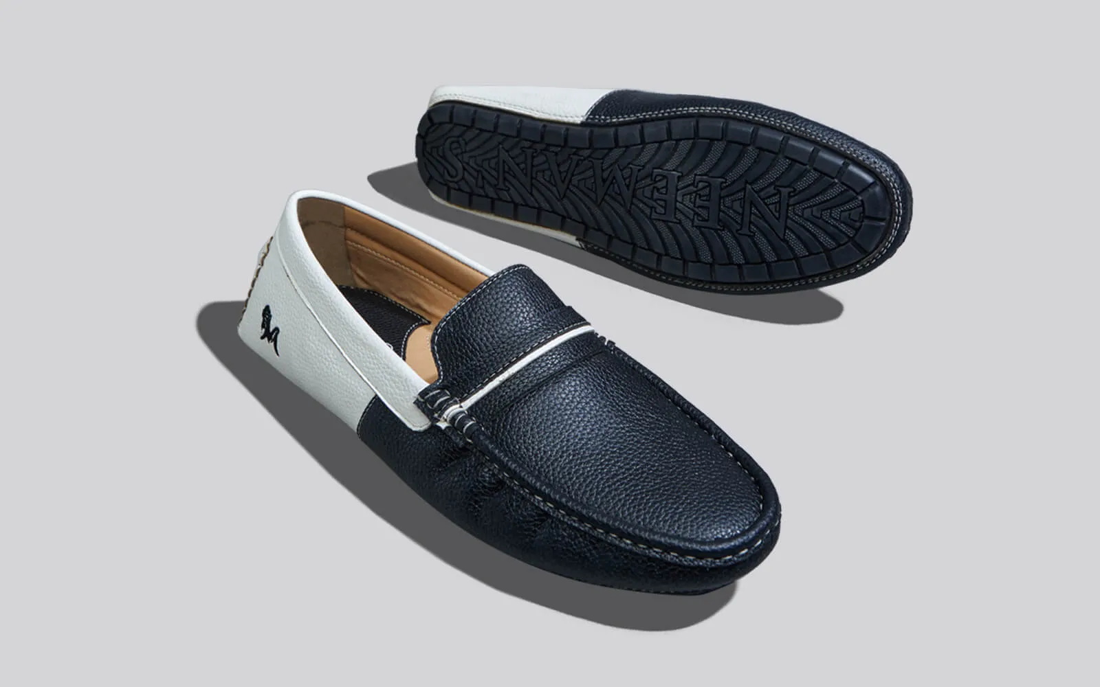 Color Block Loafers : White-Black