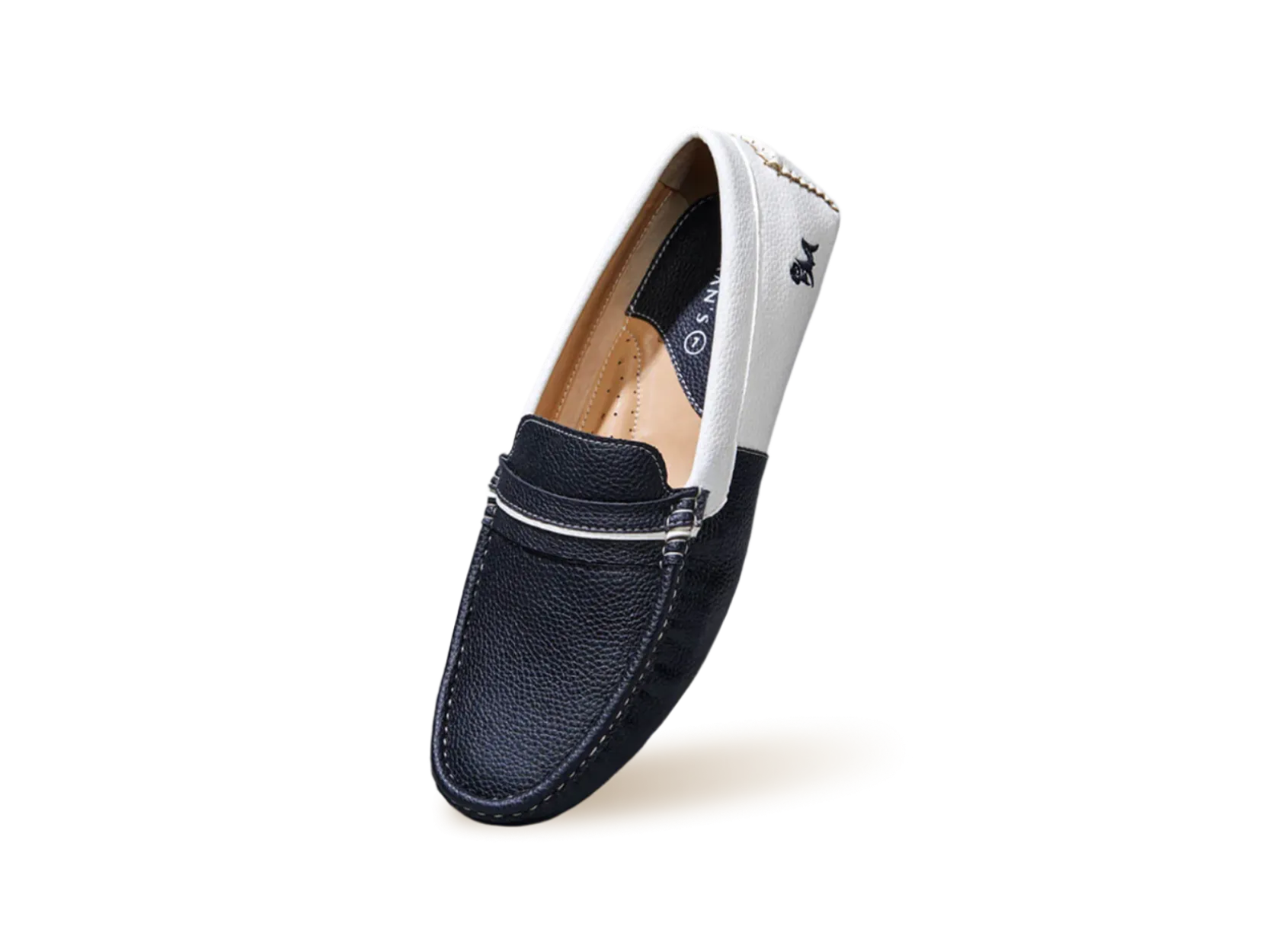 Color Block Loafers : White-Black