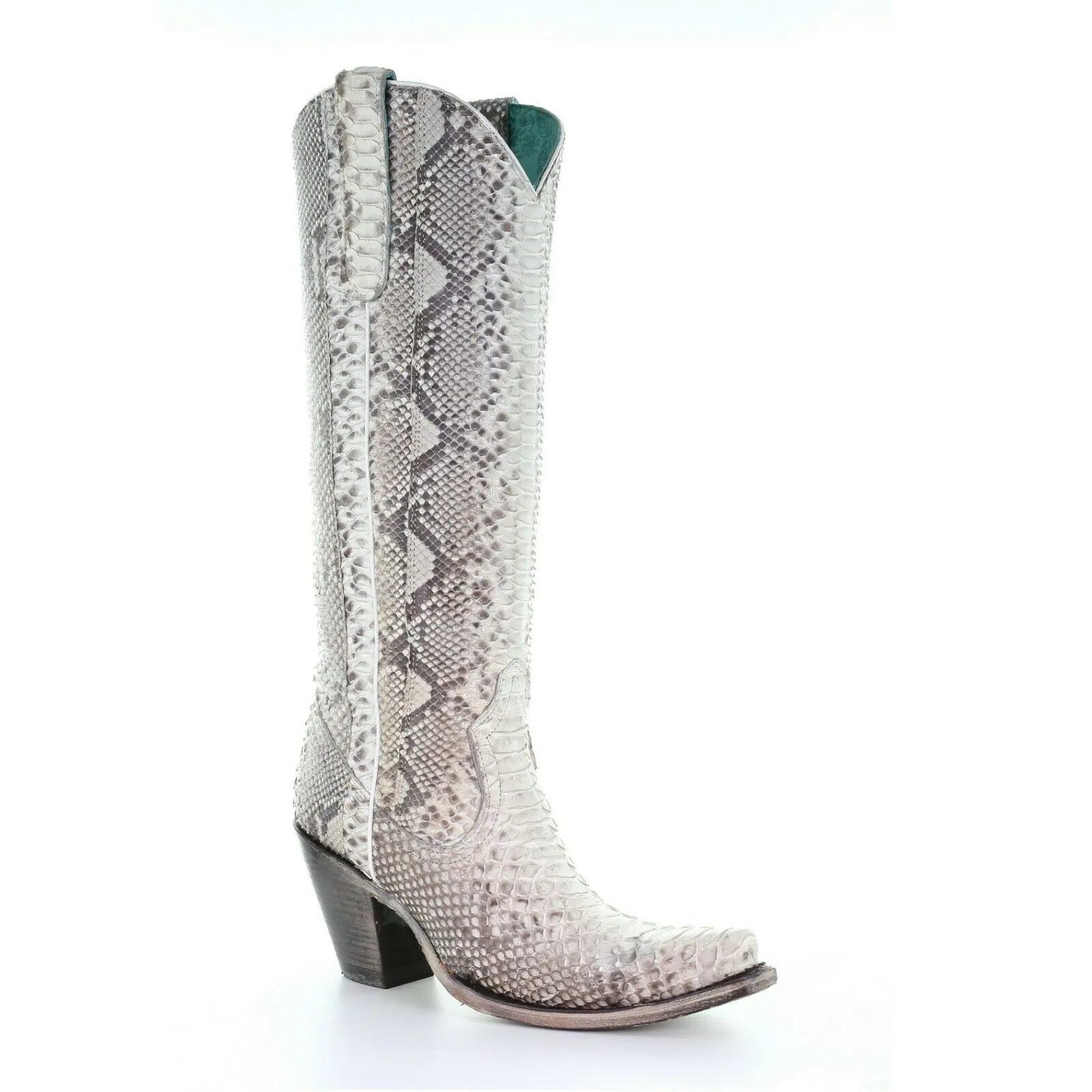 Corral Ladies Natural Python Zipper Tall Top Boots Style A3789