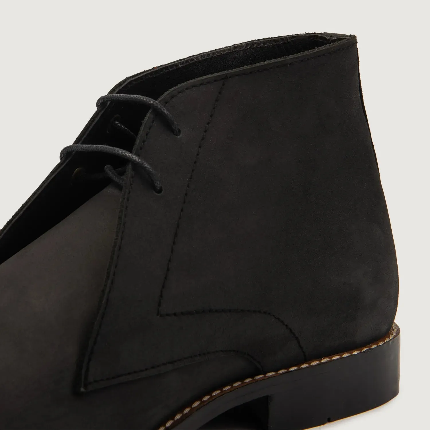 Corry Chukka Black Nubuck Leather Boots