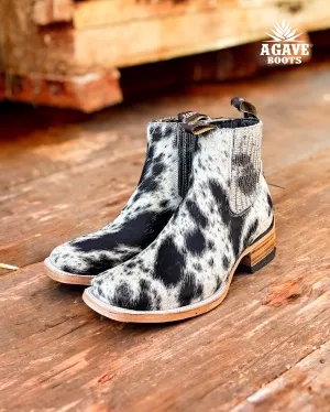 COWHIDE ANKLE BOOTS / BOTINES | WOMEN SQUARE TOE WESTERN BOTIN