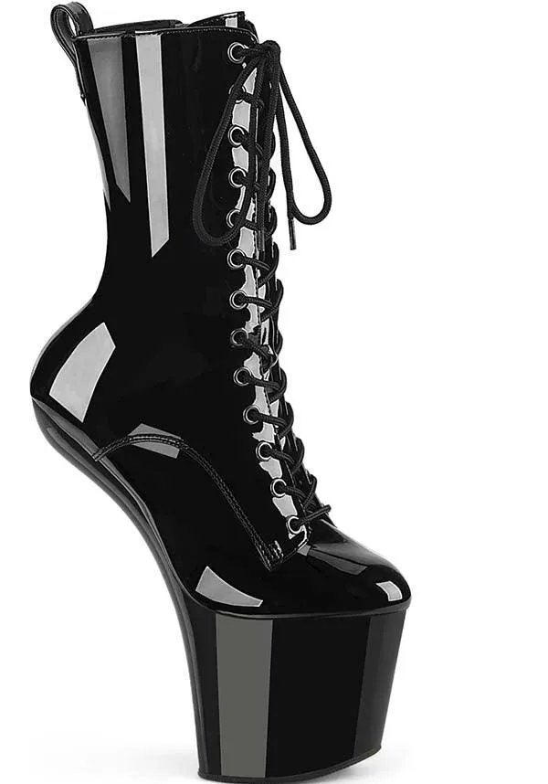 CRAZE-1040 [Black Patent] | PLATFORM BOOTS [PREORDER]