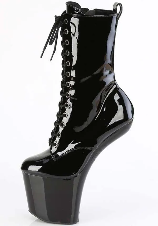 CRAZE-1040 [Black Patent] | PLATFORM BOOTS [PREORDER]