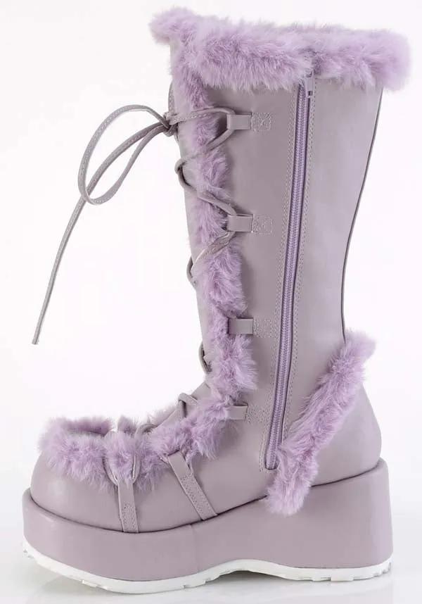 CUBBY-311 [Lavender Vegan Leather] | PLATFORM BOOTS [PREORDER]