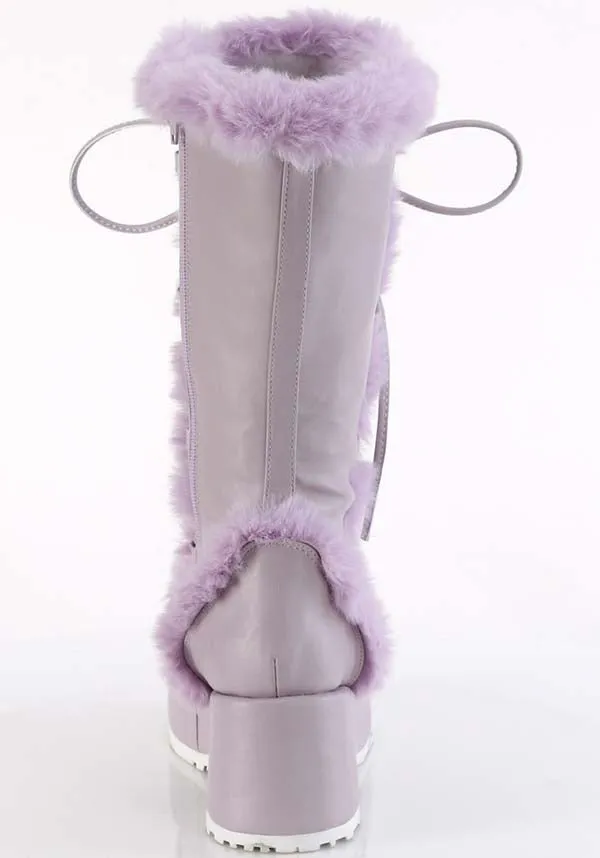 CUBBY-311 [Lavender Vegan Leather] | PLATFORM BOOTS [PREORDER]