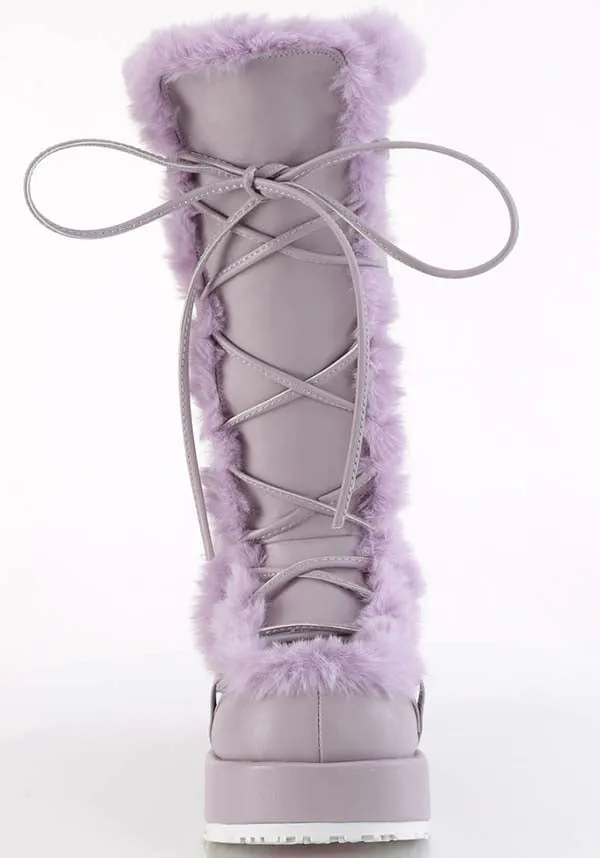 CUBBY-311 [Lavender Vegan Leather] | PLATFORM BOOTS [PREORDER]