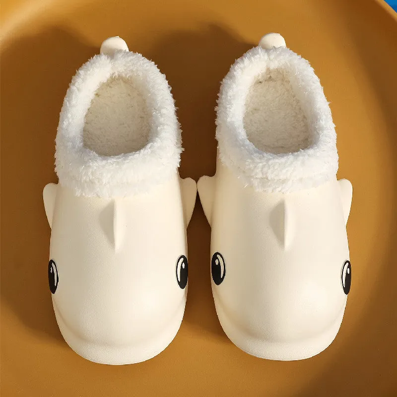 Cute Cartoon Shoes House Warm Fuzzy Slippers Women