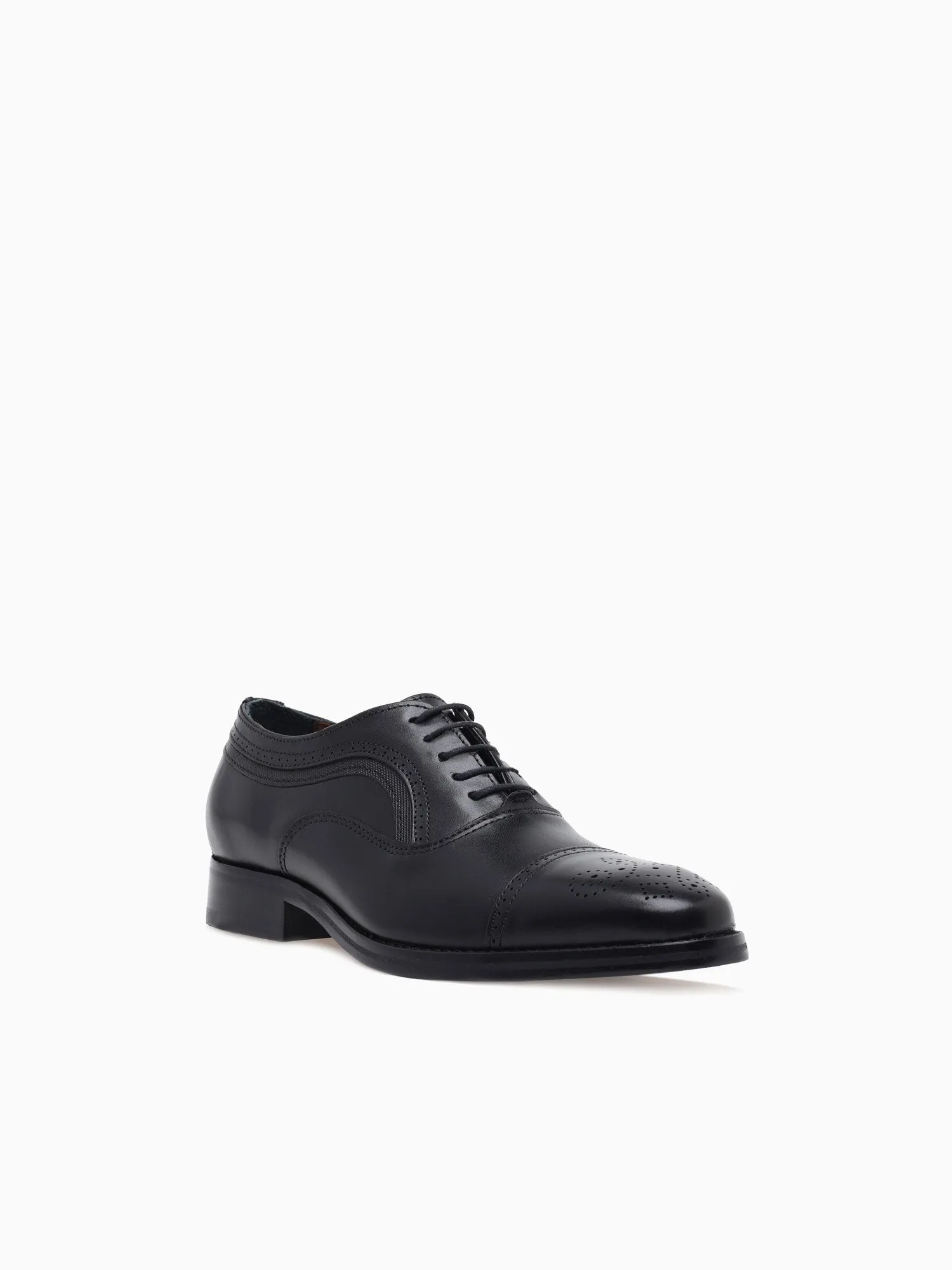 Danridge Cap Toe Black Leather