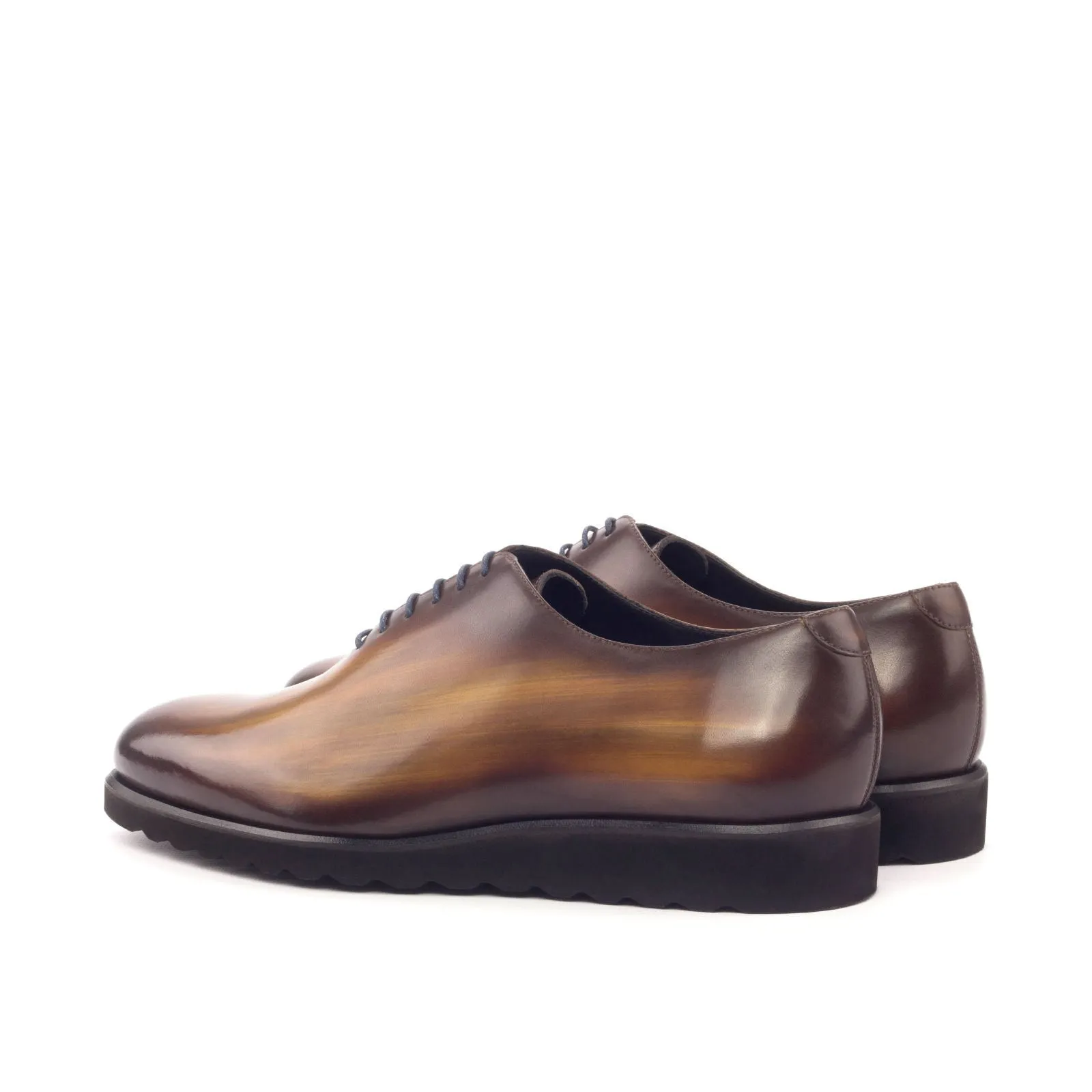 DapperFam Giuliano in Cognac Men's Hand-Painted Patina Whole Cut