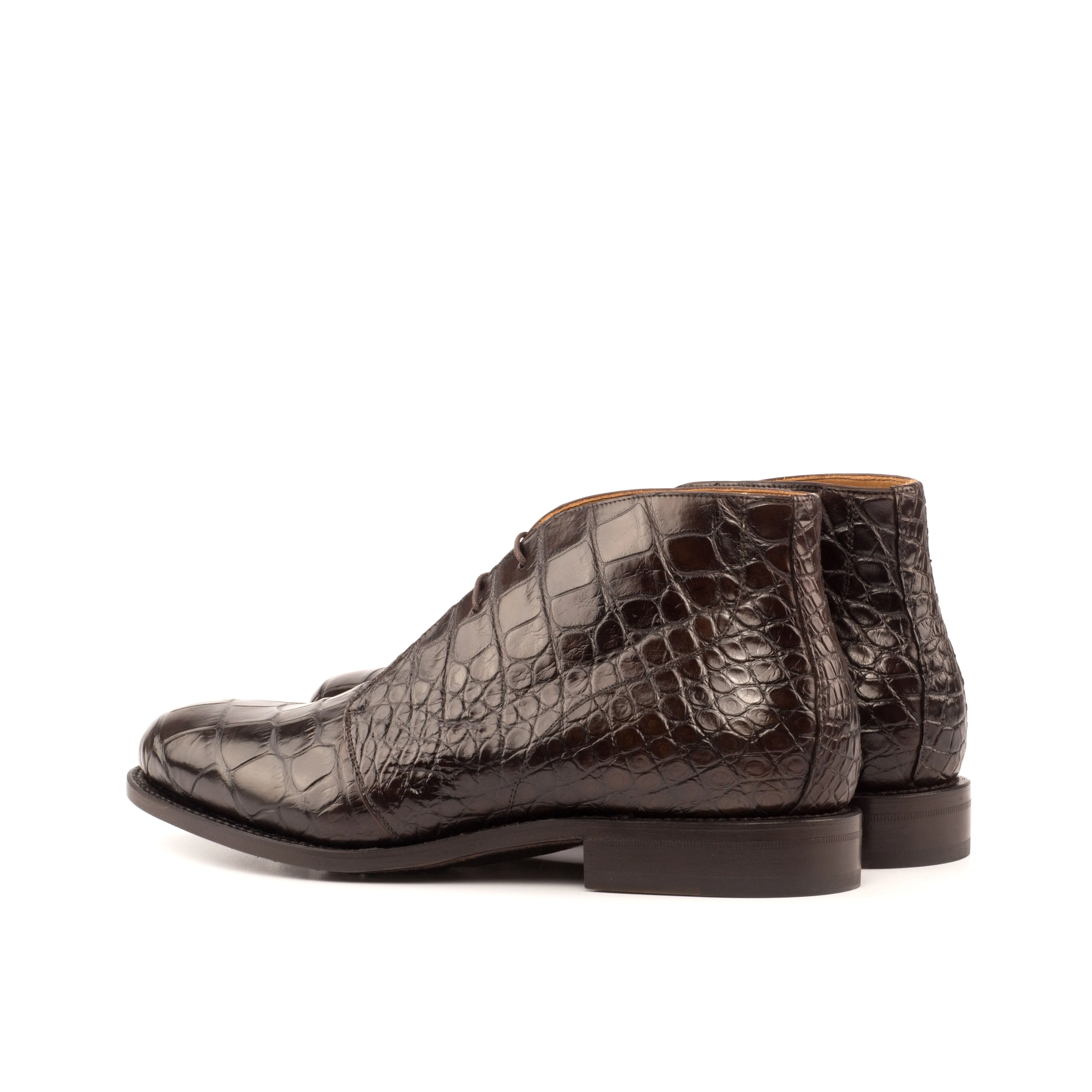 Dark Brown Alligator Chukka Boots